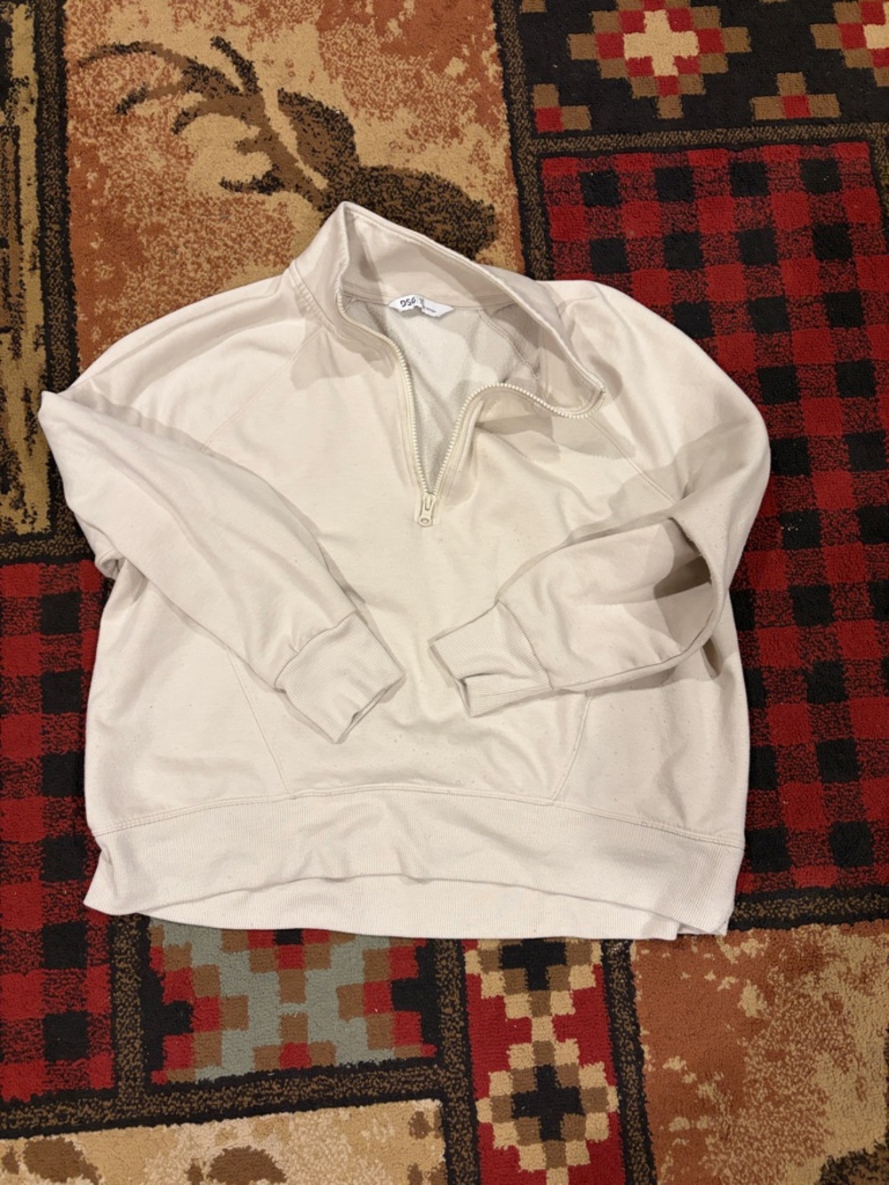 Womens DSG cream quarter zip sweater